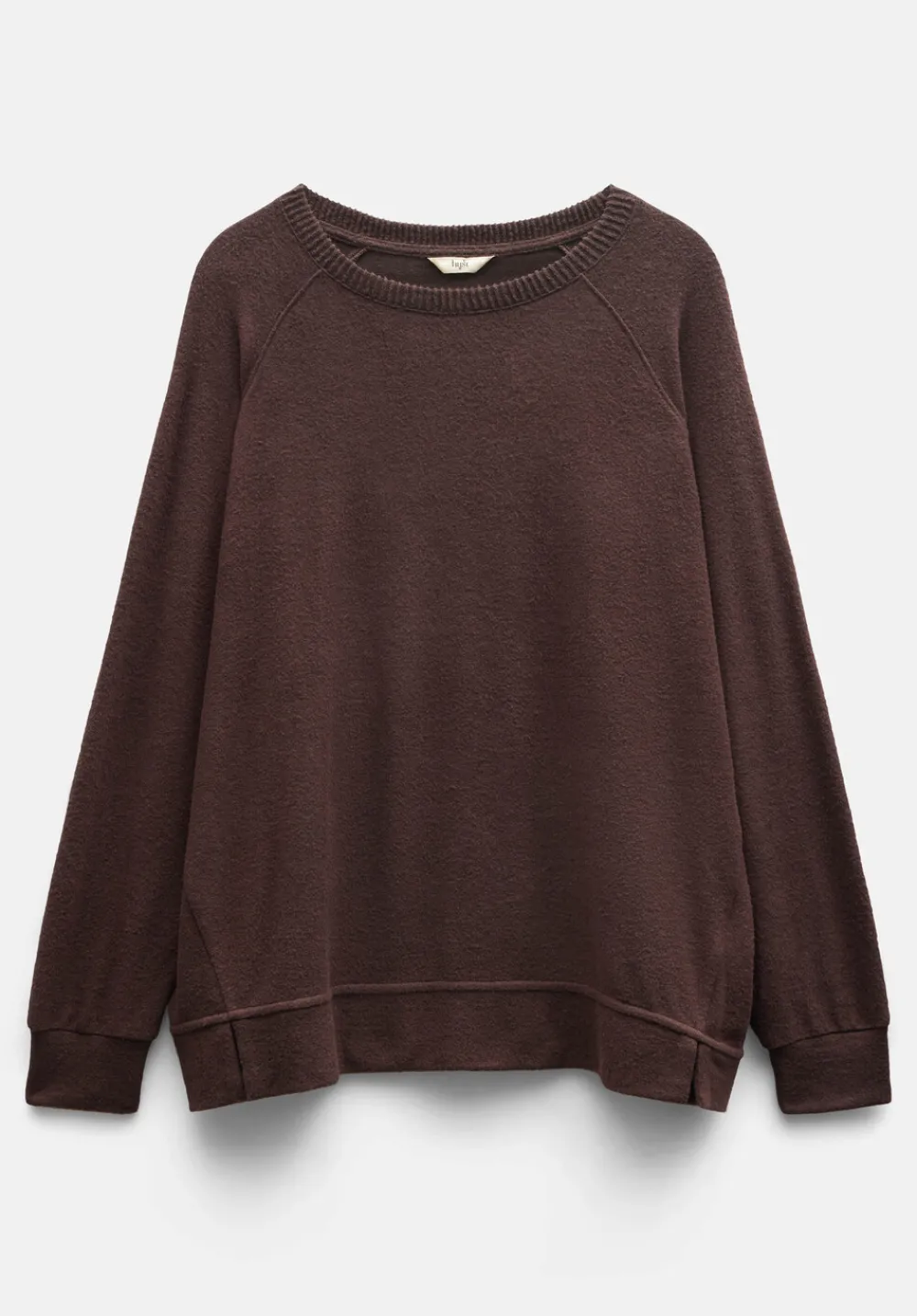 hush Pyjamas & Nightwear|Elle Supersoft Raglan Top Chocolate brown