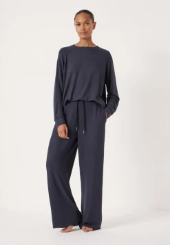 hush Tops & T-Shirts|Pyjamas & Nightwear|Elle Supersoft Raglan Top Navy Blue
