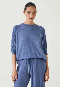 hush Pyjamas & Nightwear|Elle Supersoft Raglan Top Dusty Blue
