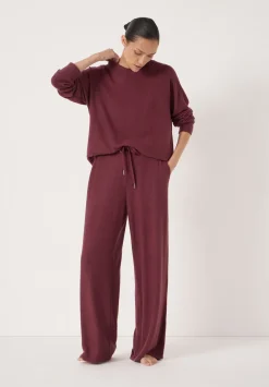 hush Tops & T-Shirts|Pyjamas & Nightwear|Elle Supersoft Raglan Top Burgundy Purple