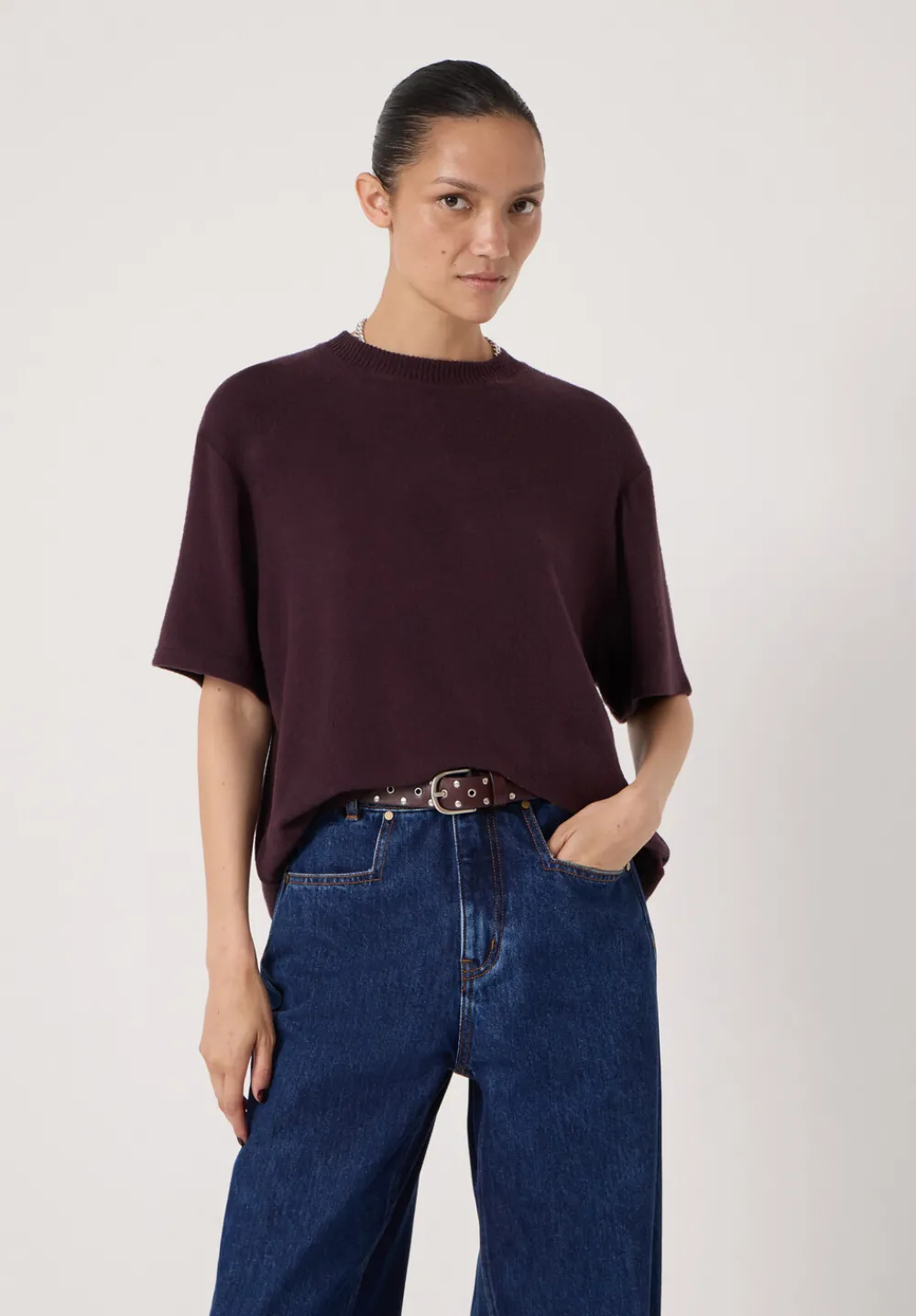 hush Tops & T-Shirts|Elle Supersoft T-Shirt Plum Purple