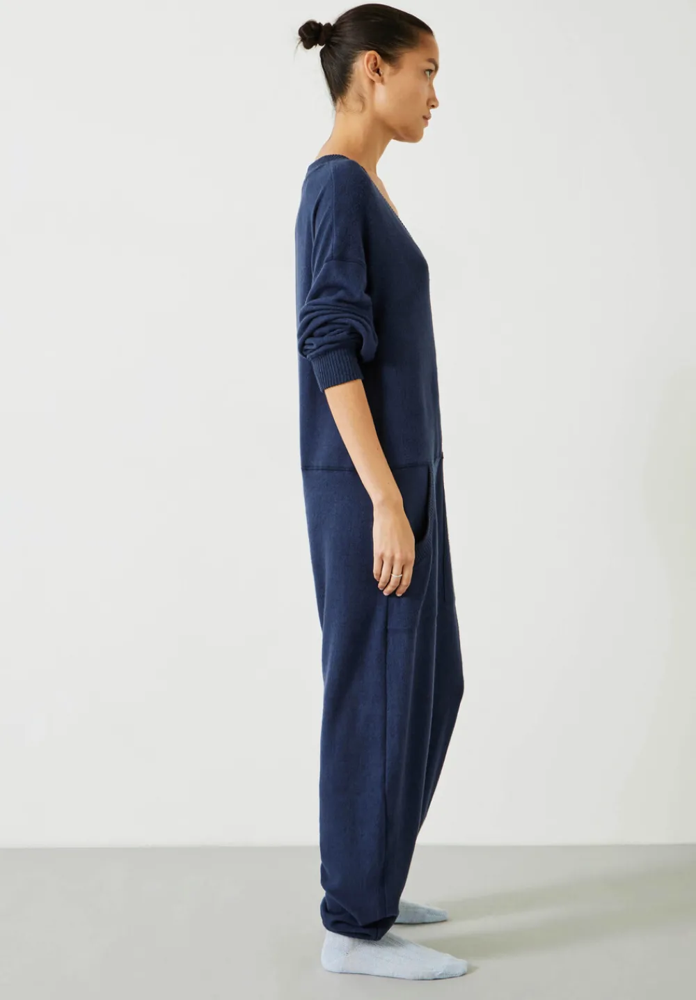 hush Jumpsuits|Pyjamas & Nightwear|Elle Supersoft V-Neck Onesie Midnight Navy