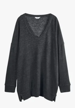 hush Tops & T-Shirts|Pyjamas & Nightwear|Elle Supersoft V-Neck Top Charcoal Marl