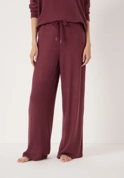 hush Pyjamas & Nightwear|Elle Supersoft Wide Leg Joggers Burgundy Purple