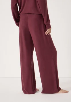 hush Pyjamas & Nightwear|Elle Supersoft Wide Leg Joggers Burgundy Purple