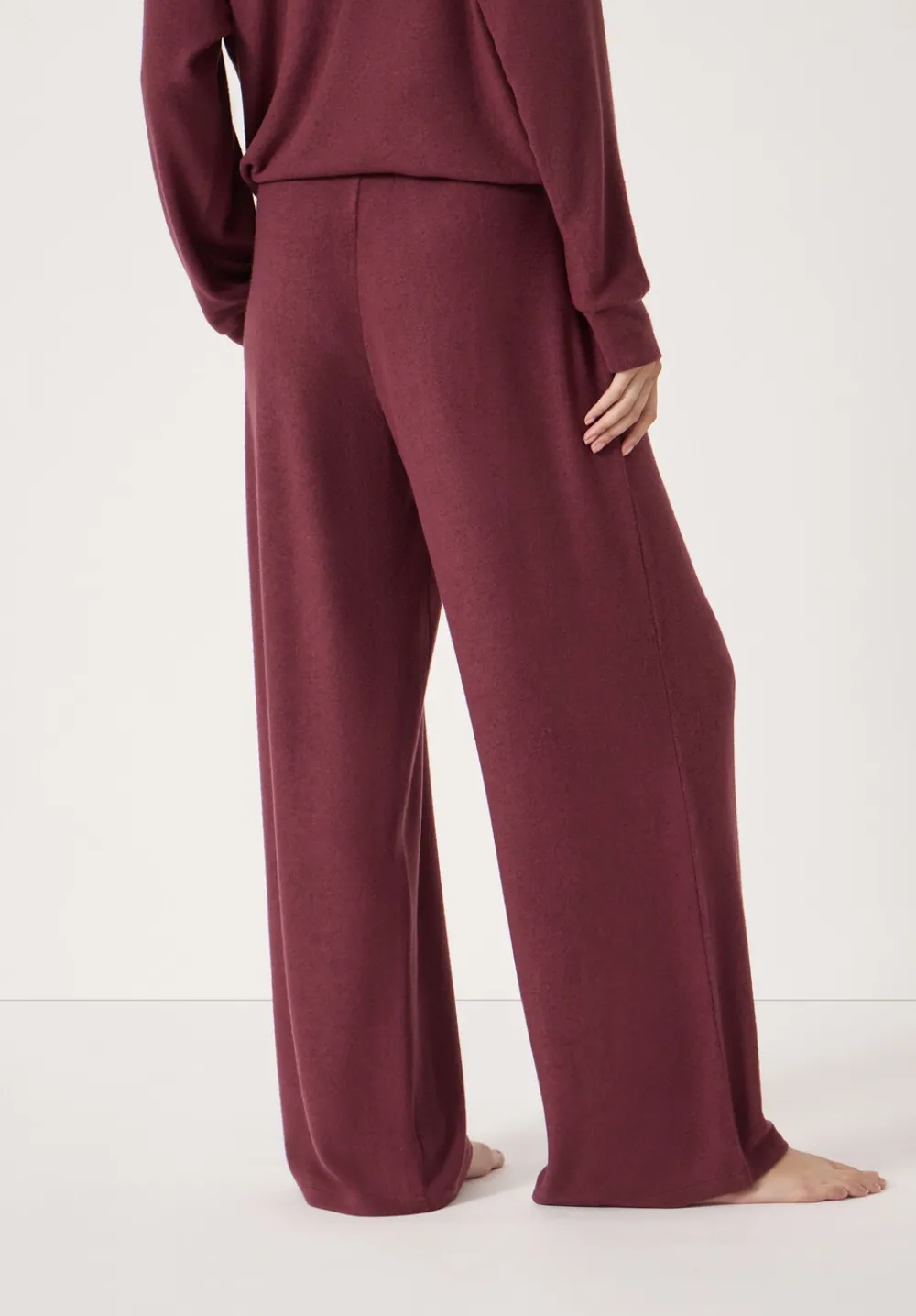 hush Pyjamas & Nightwear|Elle Supersoft Wide Leg Joggers Burgundy Purple