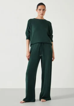 hush Joggers & Leggings|Pyjamas & Nightwear|Elle Supersoft Wide Leg Joggers Deep Green