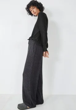 hush Trousers|Joggers & Leggings|Elle Supersoft Wide Leg Joggers Charcoal Marl