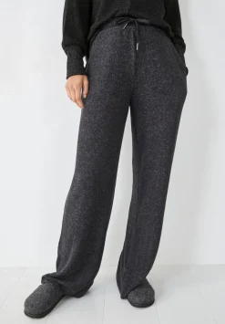 hush Trousers|Joggers & Leggings|Elle Supersoft Wide Leg Joggers Charcoal Marl