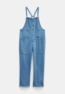 hush Jumpsuits|Ellie Denim Cropped Dungarees Light Blue Wash