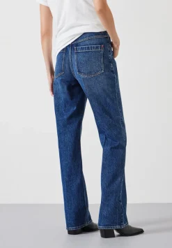 hush Jeans|Elliot High Waisted Straight Jeans Mid Authentic Blue