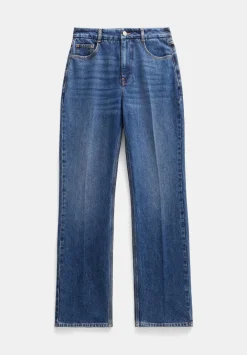 hush Jeans|Elliot High Waisted Straight Jeans Mid Authentic Blue