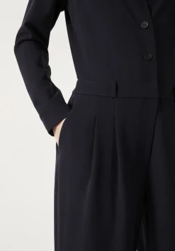hush Jumpsuits|Elora Relaxed Tailored Jumpsuit Midnight Navy