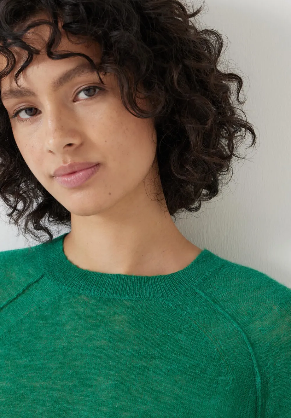 hush Jumpers & Cardigans|Elsie Gauzy Wool Blend Crew Jumper Green