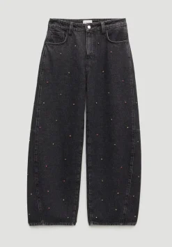 hush Jeans|Embellished Bree Barrel Leg Jeans Washed BlackWashed Black