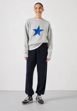hush Sweatshirts & Hoodies|Embroidered Star Relaxed Sweatshirt Grey MarlGrey Marl