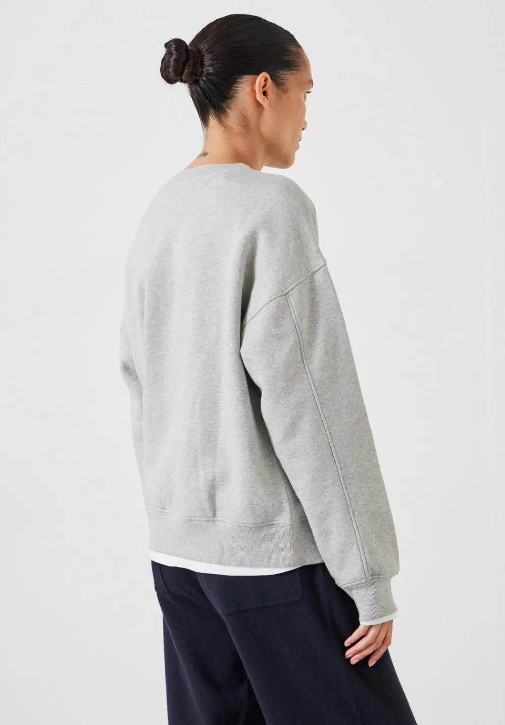 hush Sweatshirts & Hoodies|Embroidered Star Relaxed Sweatshirt Grey MarlGrey Marl