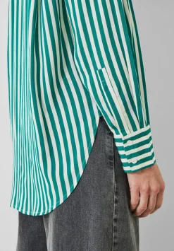 hush Shirts & Blouses|Emely Oversized Stripe Fluid Shirt Stripe Green