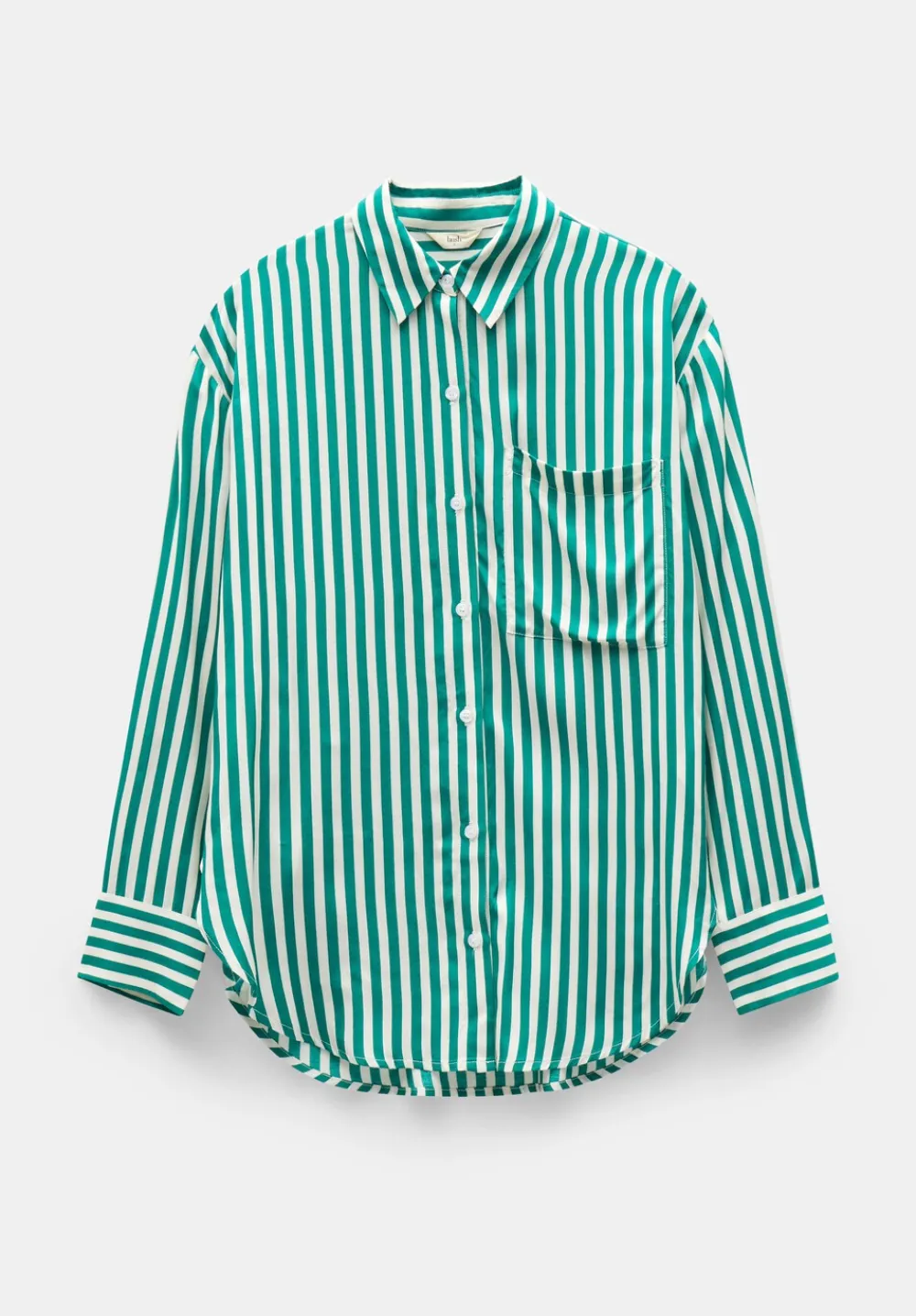 hush Shirts & Blouses|Emely Oversized Stripe Fluid Shirt Stripe Green