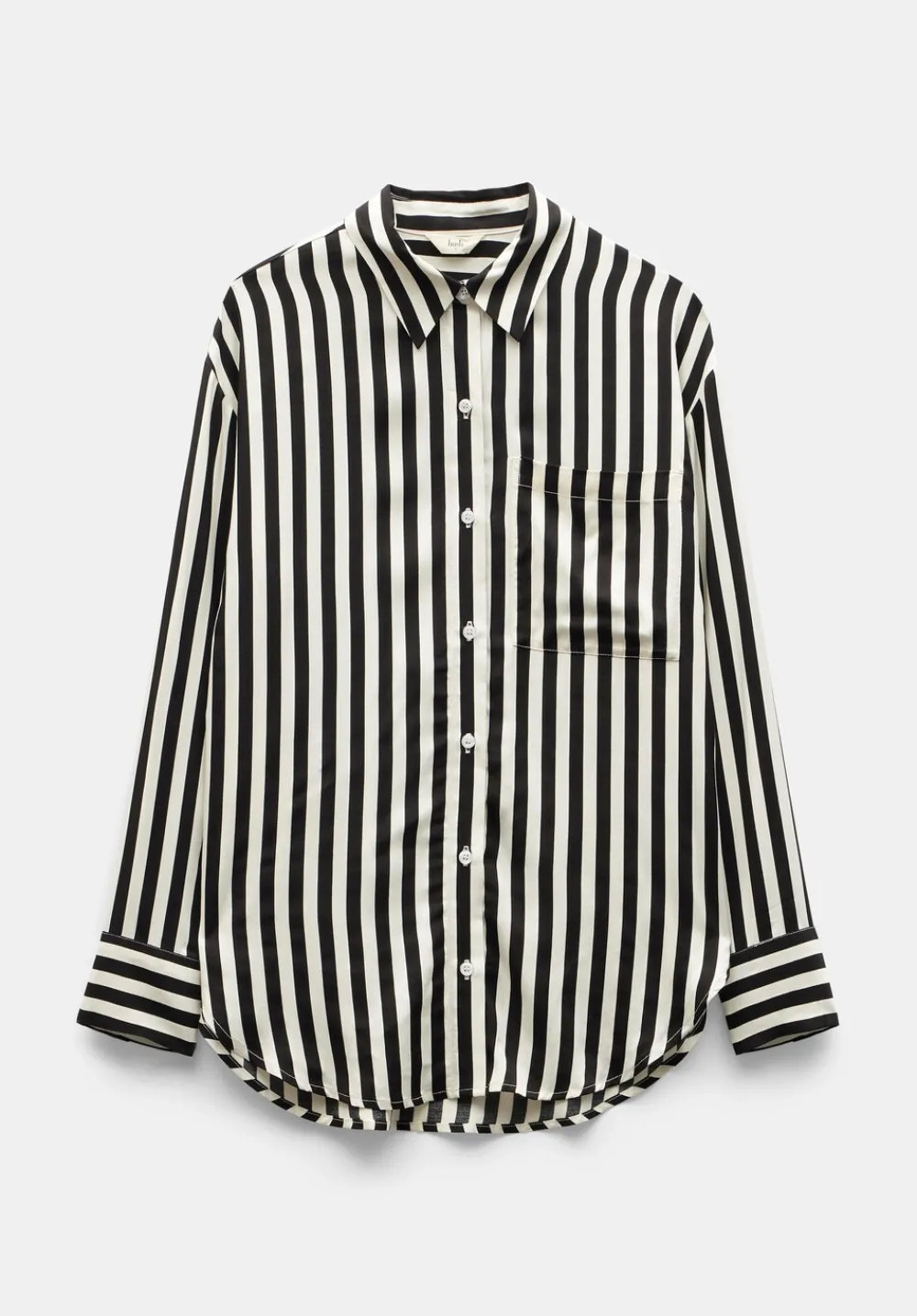 hush Shirts & Blouses|Emely Oversized Stripe Fluid Shirt Black And White Stripe
