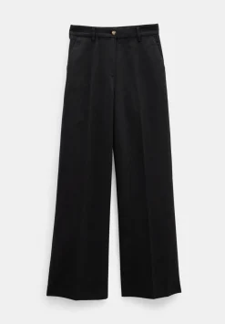 hush Trousers|Emily Cotton Wide Leg Trousers Black