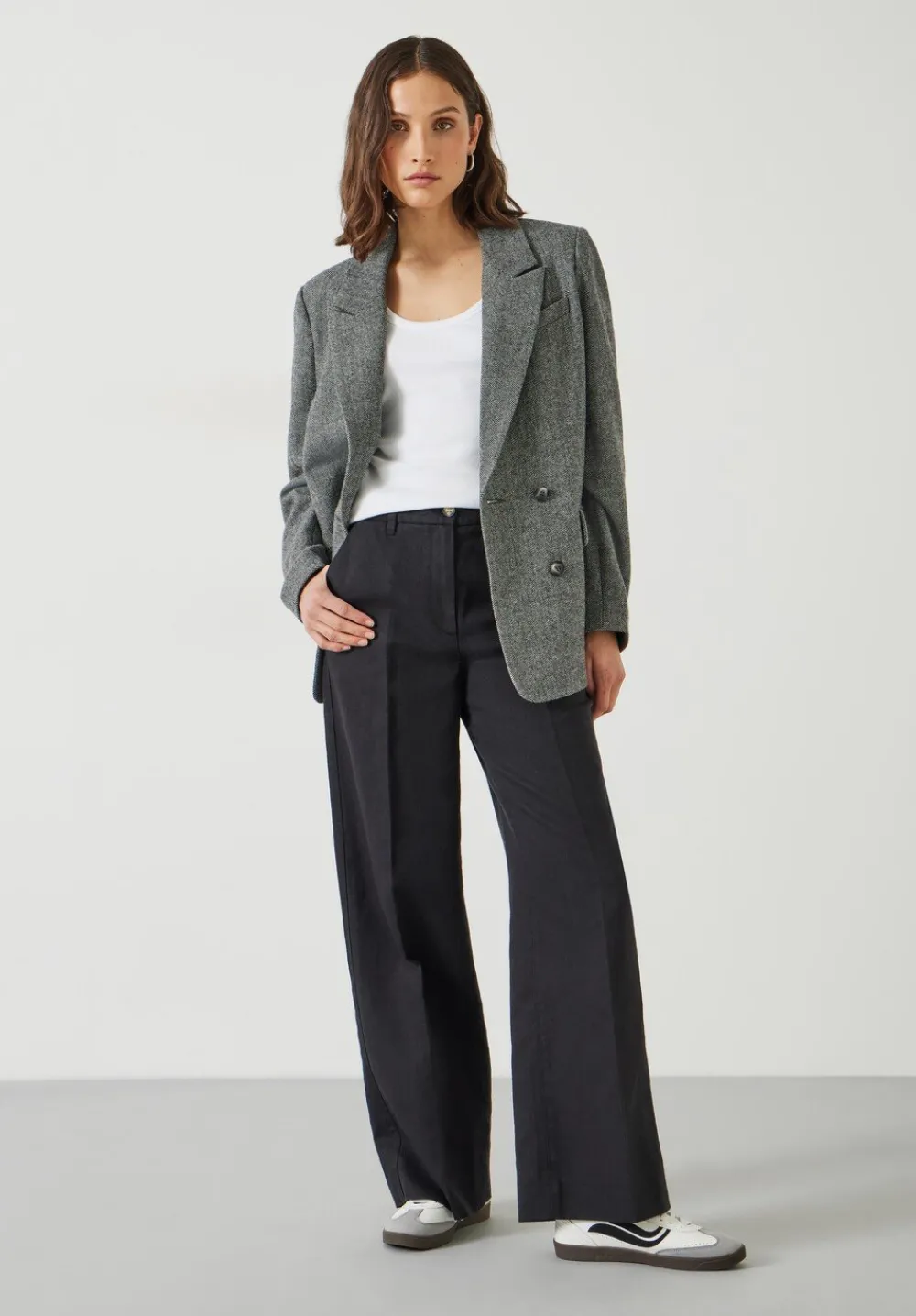 hush Trousers|Emily Cotton Wide Leg Trousers Black