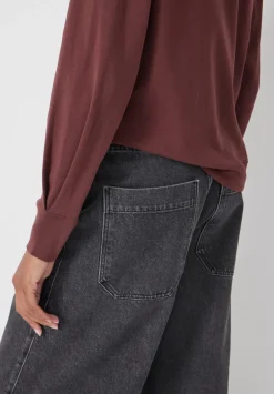 hush Tops & T-Shirts|Emily Puff Sleeve Cotton Jersey Top Rum Raisin