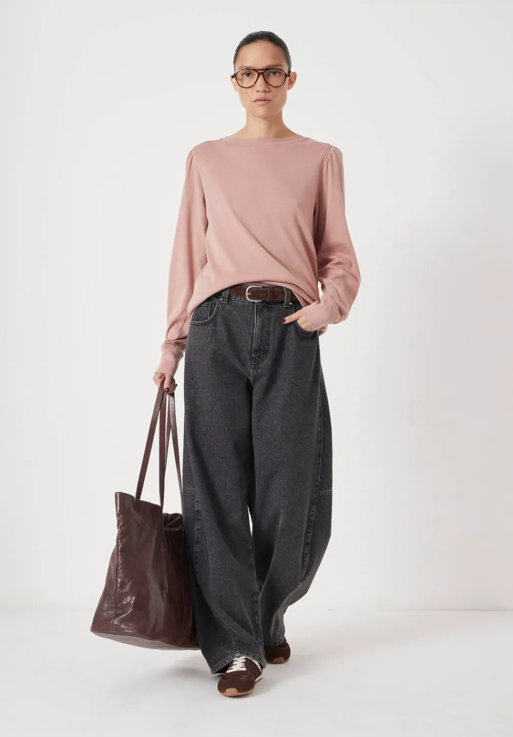 hush Tops & T-Shirts|Emily Puff Sleeve Cotton Jersey Top Rosewood Pink