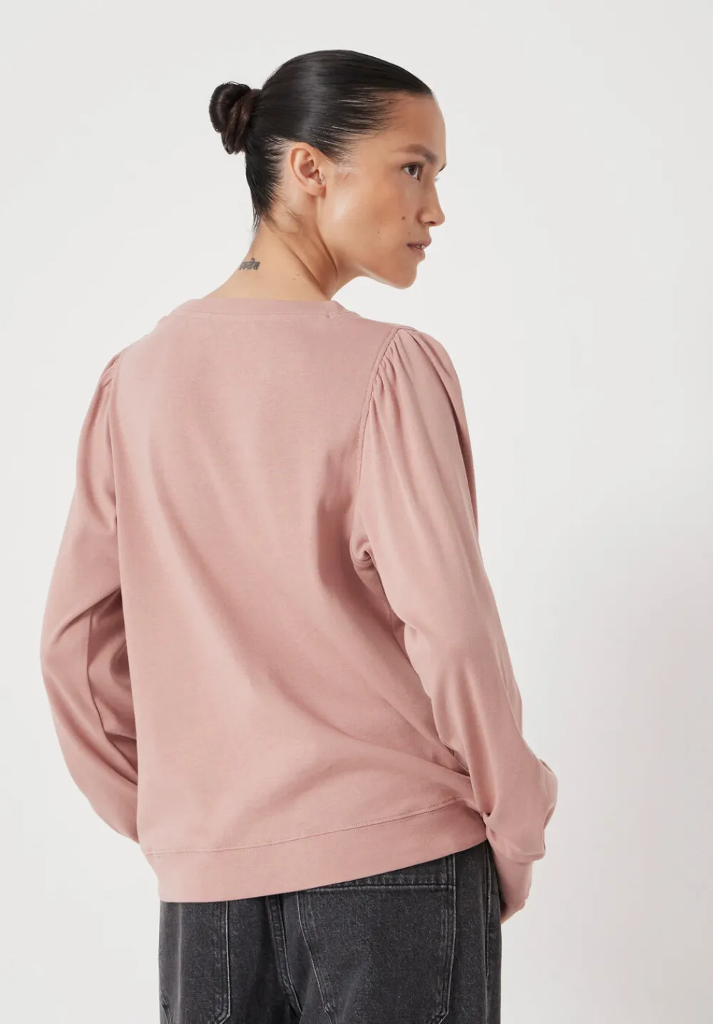 hush Tops & T-Shirts|Emily Puff Sleeve Cotton Jersey Top Rosewood Pink
