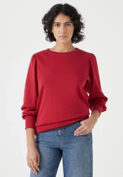 hush Tops & T-Shirts|Emily Puff Sleeve Cotton Jersey Top Bright Red