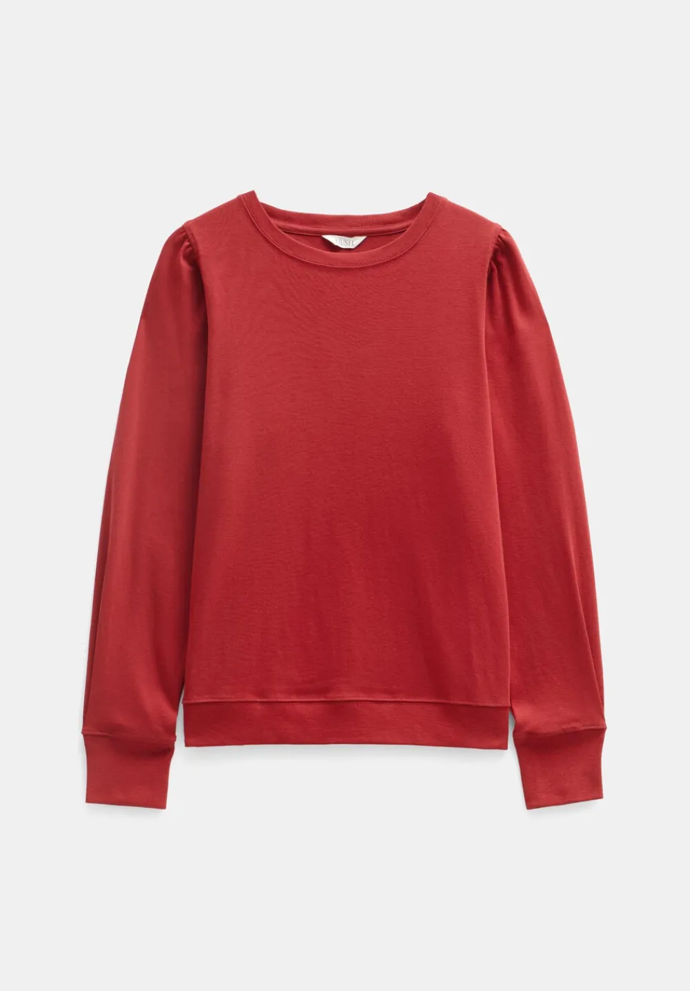 hush Tops & T-Shirts|Emily Puff Sleeve Cotton Jersey Top Bright Red