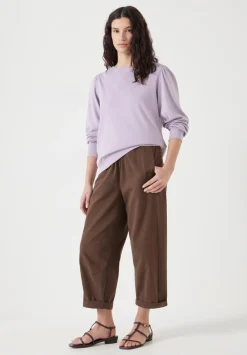 hush Tops & T-Shirts|Emily Puff Sleeve Cotton Jersey Top Dusty Lilac
