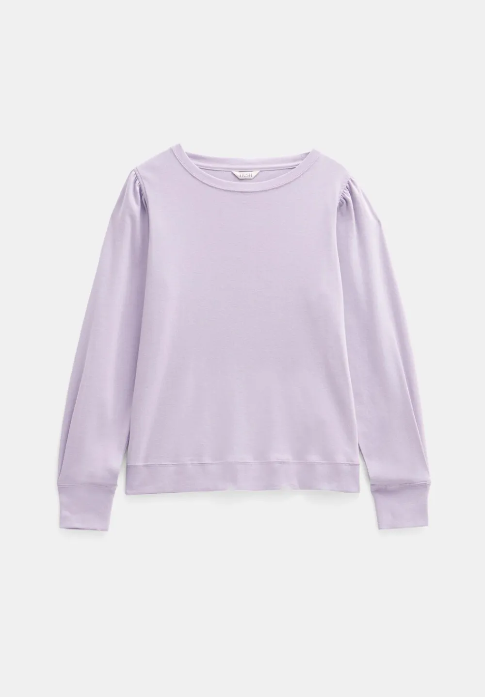 hush Tops & T-Shirts|Emily Puff Sleeve Cotton Jersey Top Dusty Lilac