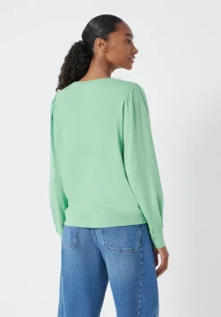 hush Tops & T-Shirts|Emily Puff Sleeve Cotton Jersey Top Apple Green