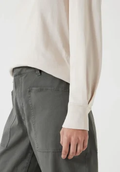 hush Tops & T-Shirts|Emily Puff Sleeve Cotton Jersey Top Almond
