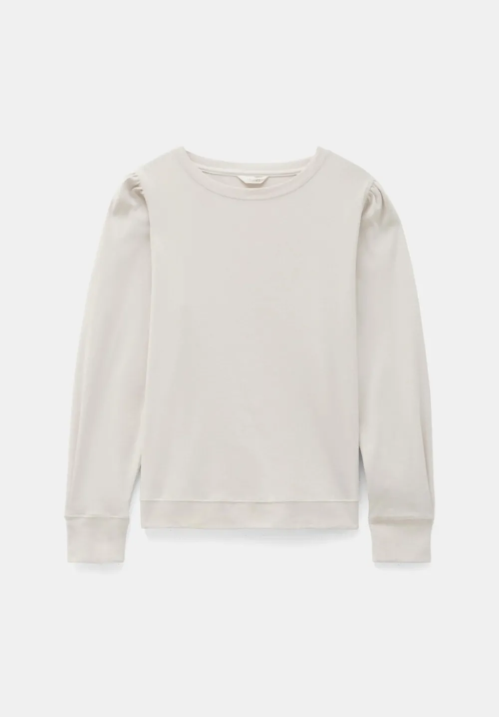 hush Tops & T-Shirts|Emily Puff Sleeve Cotton Jersey Top Almond