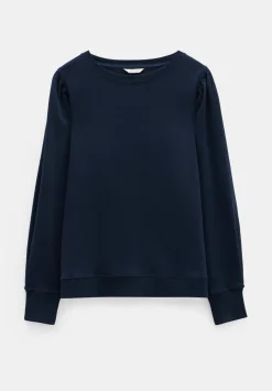 hush Tops & T-Shirts|Emily Puff Sleeve Cotton Jersey Top Navy
