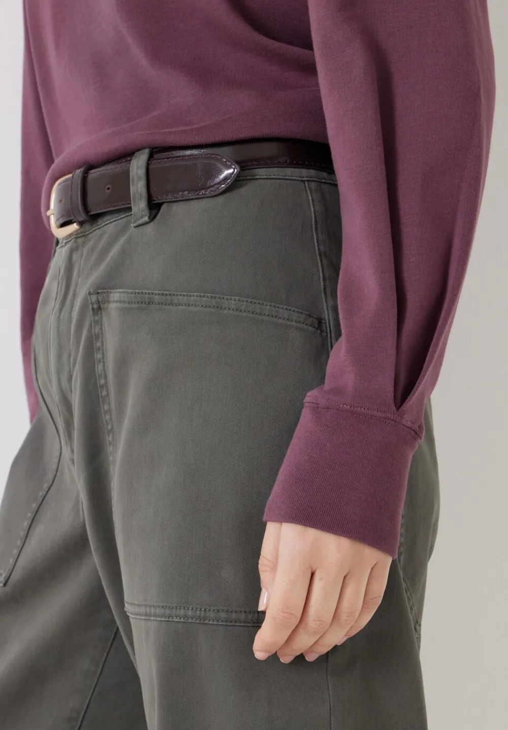 hush Tops & T-Shirts|Emily Puff Sleeve Cotton Jersey Top Wine Red