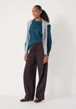 hush Tops & T-Shirts|Emily Puff Sleeve Cotton Jersey Top Deep Teal