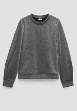 hush Tops & T-Shirts|Emily Sparkle Puff Sleeve Jersey Top Gunmetal Grey