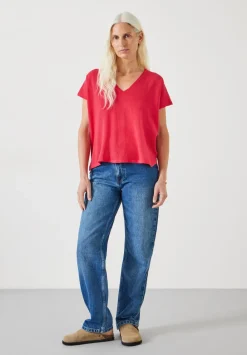 hush Tops & T-Shirts|Jumpers & Cardigans|Emmerline Linen Blend Knitted Top Magenta