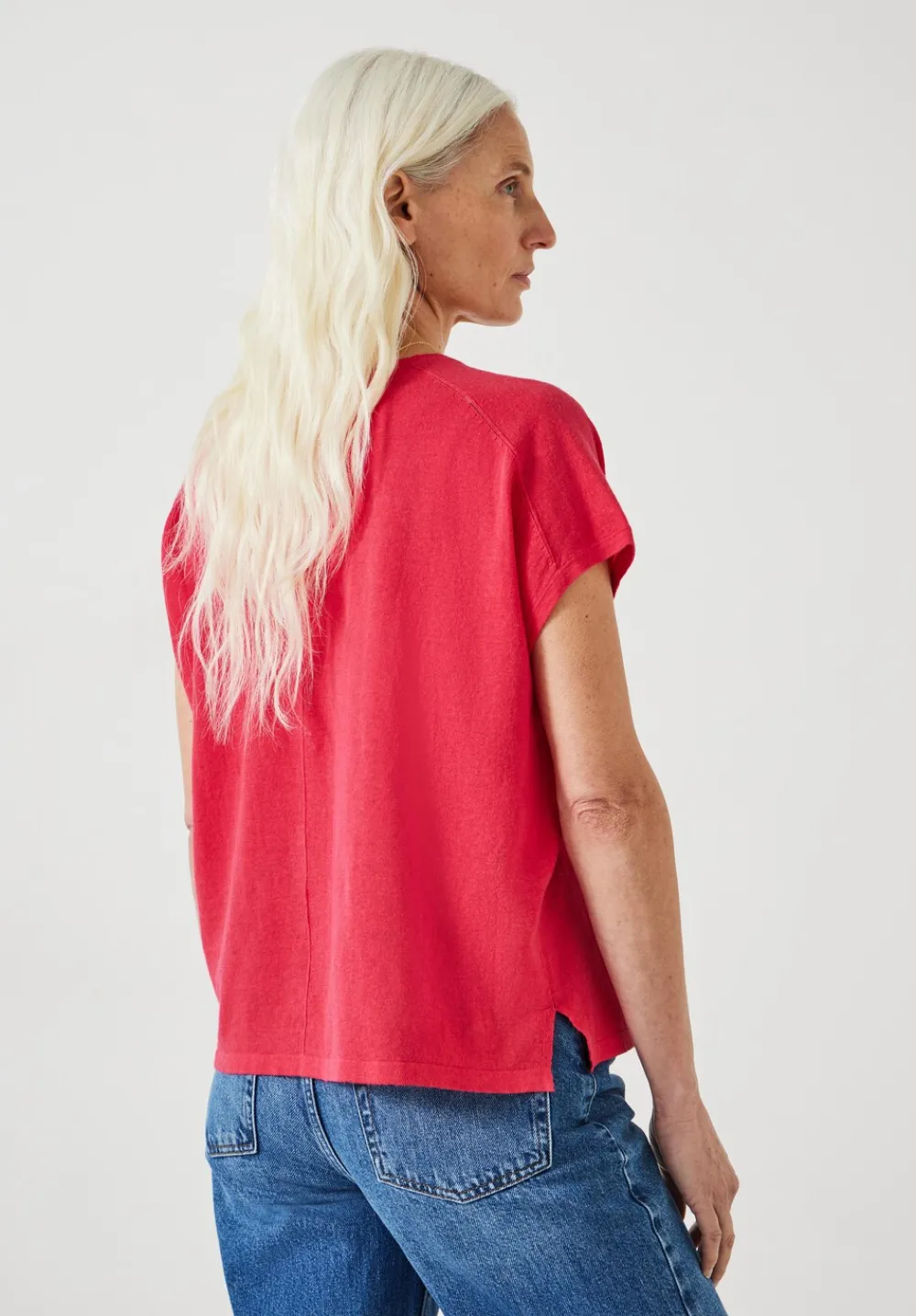 hush Tops & T-Shirts|Jumpers & Cardigans|Emmerline Linen Blend Knitted Top Magenta