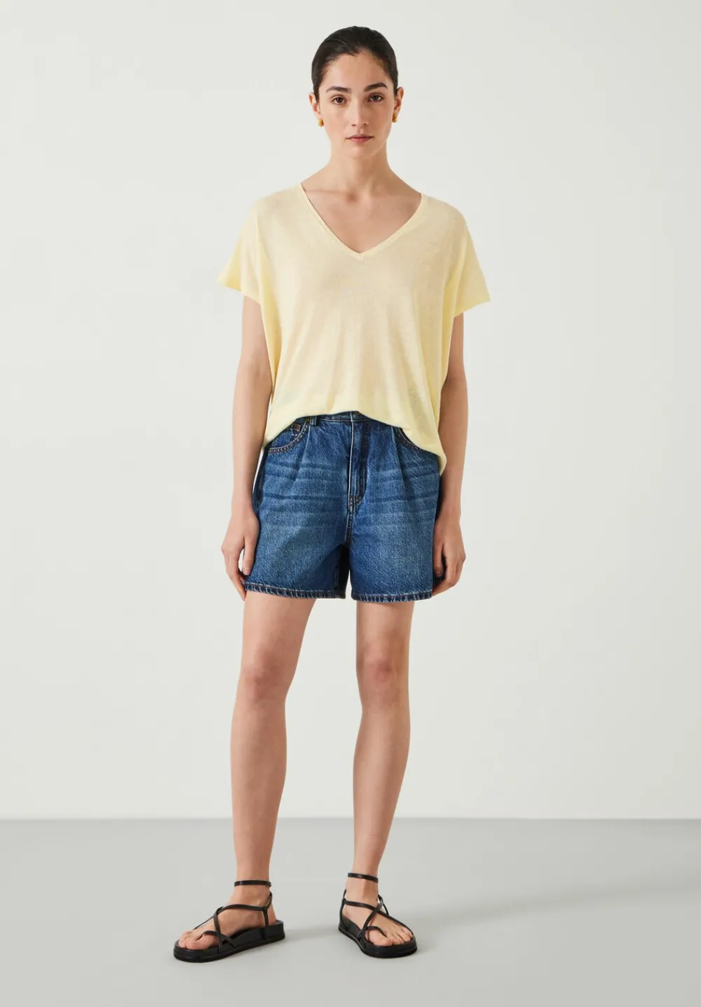 hush Tops & T-Shirts|Jumpers & Cardigans|Emmerline Linen Blend Knitted Top Pale Yellow