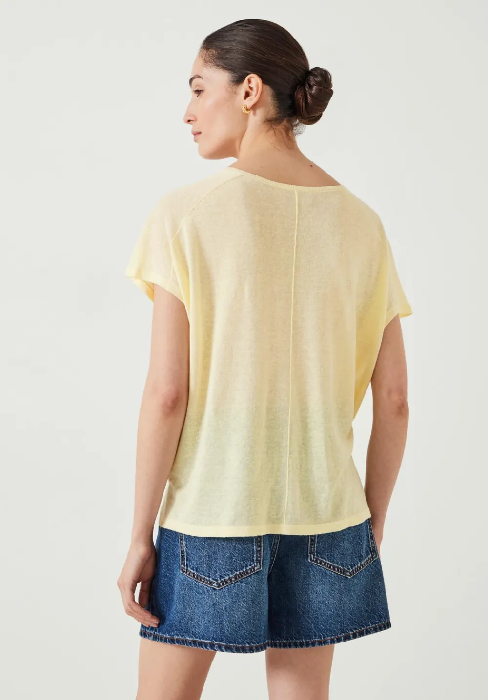 hush Tops & T-Shirts|Jumpers & Cardigans|Emmerline Linen Blend Knitted Top Pale Yellow
