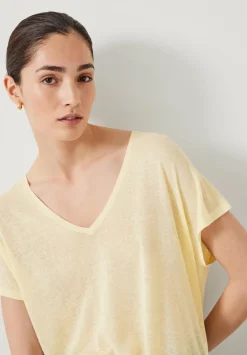 hush Tops & T-Shirts|Jumpers & Cardigans|Emmerline Linen Blend Knitted Top Pale Yellow