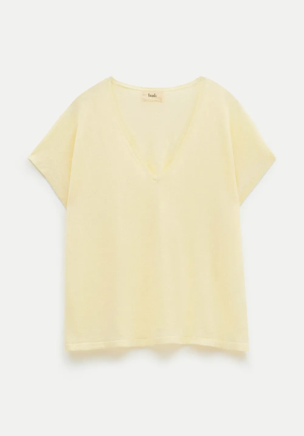 hush Tops & T-Shirts|Jumpers & Cardigans|Emmerline Linen Blend Knitted Top Pale Yellow