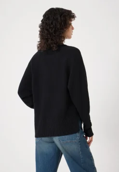 hush Jumpers & Cardigans|Erica Merino Wool V Neck Jumper Black