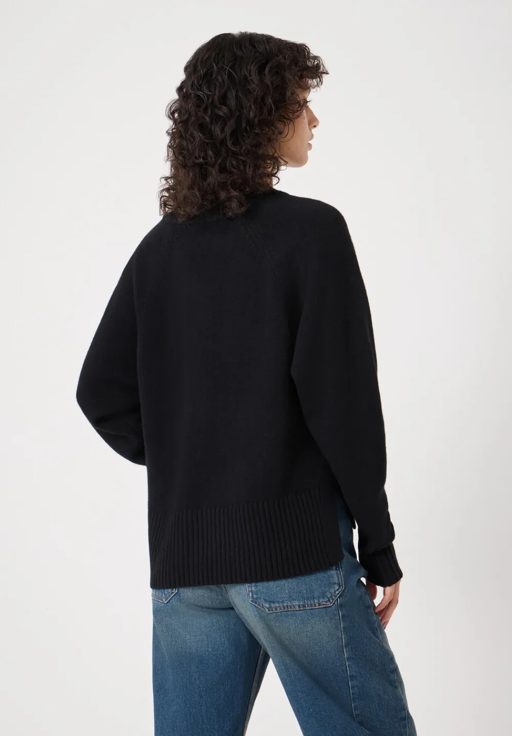 hush Jumpers & Cardigans|Erica Merino Wool V Neck Jumper Black