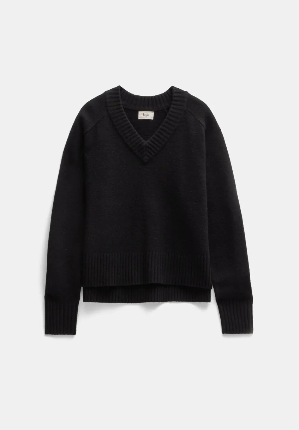 hush Jumpers & Cardigans|Erica Merino Wool V Neck Jumper Black