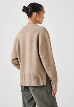 hush Jumpers & Cardigans|Erica Merino Wool V Neck Jumper Light Beige